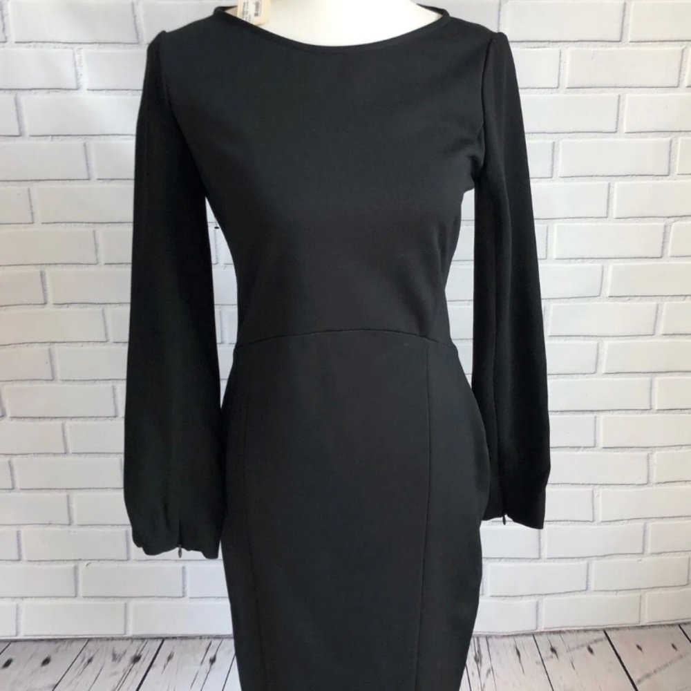Maje Black Long Sleeve Dress Sheer Cut Out Womens 3 NEW NWT